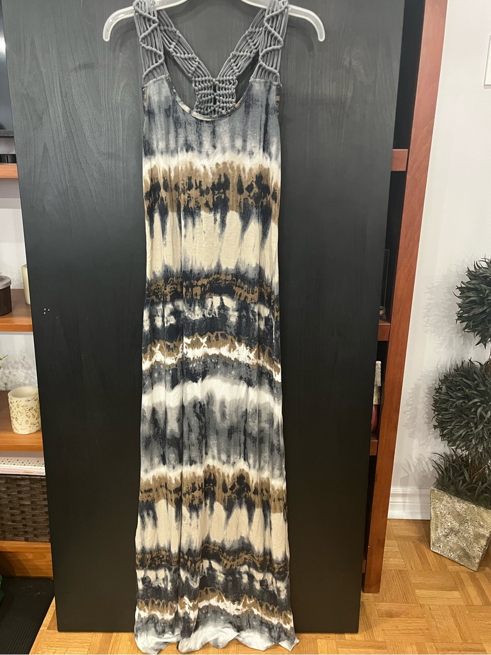POINT ZERO Tie-Dye Maxi Dress with Macramé Back